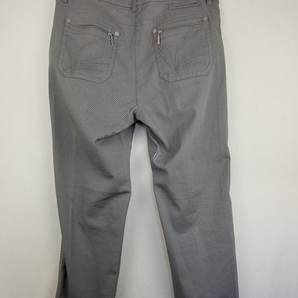 Luisa Cerano Gray Straight Leg Zip Pocket Pants 14 Stretch - Picture 5 of 10